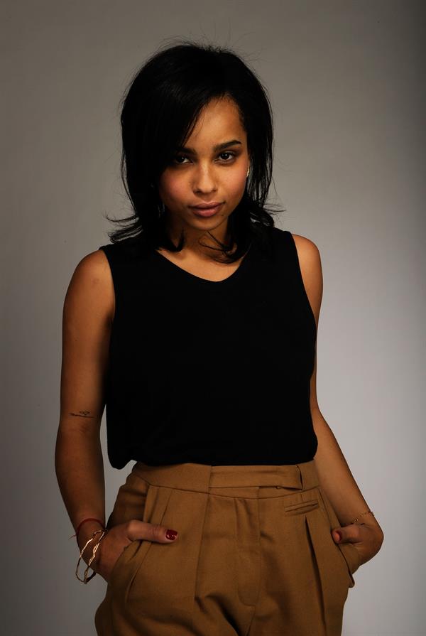 Zoe Kravitz in a black shirt 2010