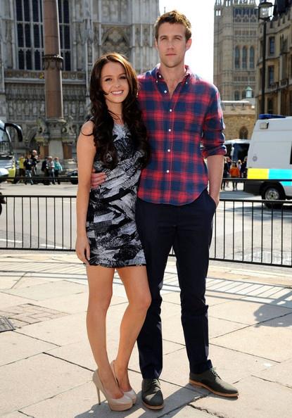 Nico Evers-Swindell and Camilla Luddington promote the made-for-TV movie's DVD release outside Westminster Abbey. (April 25, 2011)