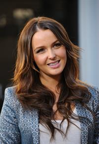 On the set of Extra at The Grove in LA on January 17, 2013