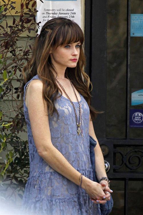 Alexis Bledel on the set of 'Remember Sunday' in New Orleans January 25, 2013