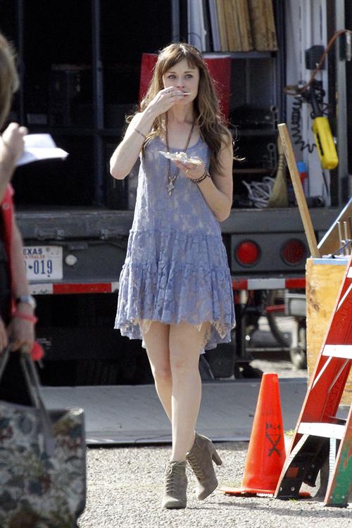 Alexis Bledel on the set of 'Remember Sunday' in New Orleans January 25, 2013