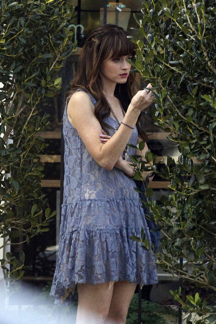 Alexis Bledel on the set of 'Remember Sunday' in New Orleans January 25, 2013