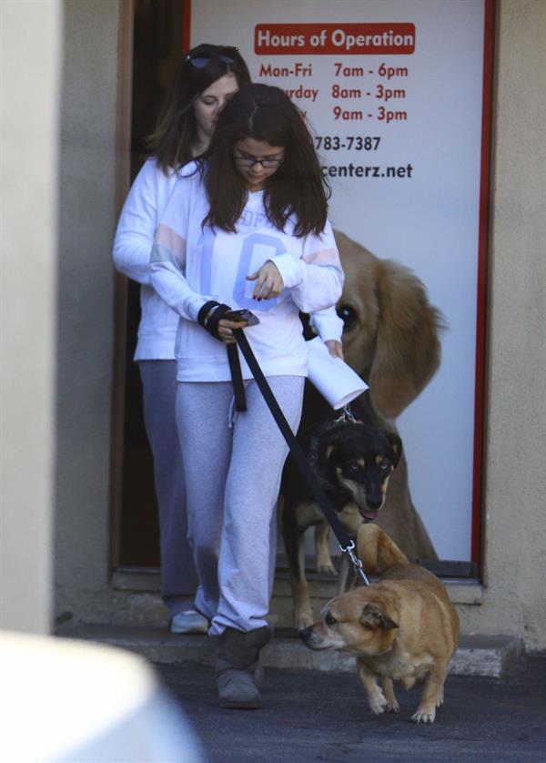 Selena Gomez taking her dogs to a Veterinary Clinic in Encino, November 24, 2012 