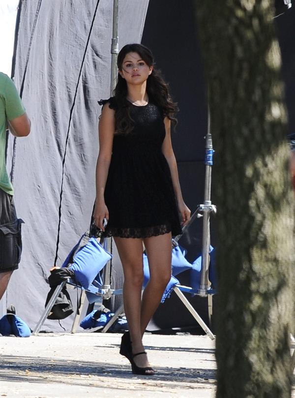 Selena Gomez on the set of 'Feed the Dog' in Pasadena August 27, 2012