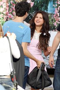 Selena Gomez - Shares an on screen kiss with her co star while filming in Sherman Oaks August 10, 2012