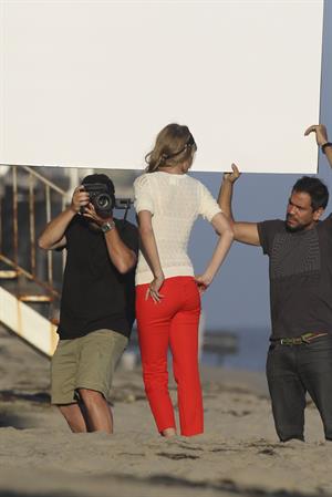 Taylor Swift on the set of a photoshoot in Malibu July 24, 2012