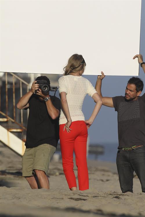 Taylor Swift on the set of a photoshoot in Malibu July 24, 2012