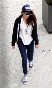 Kristen Stewart playing with a ball on the set of  Sils Maria  in Switzerland September 20, 2013  
