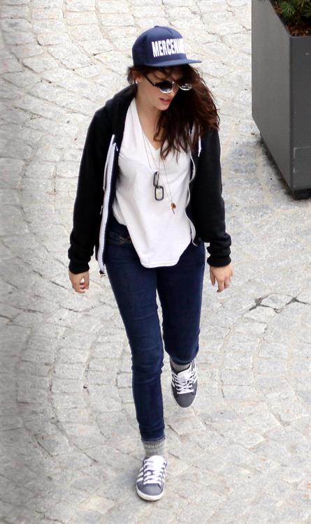 Kristen Stewart playing with a ball on the set of  Sils Maria  in Switzerland September 20, 2013  