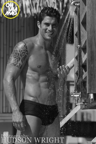 Joel Rush in a bikini