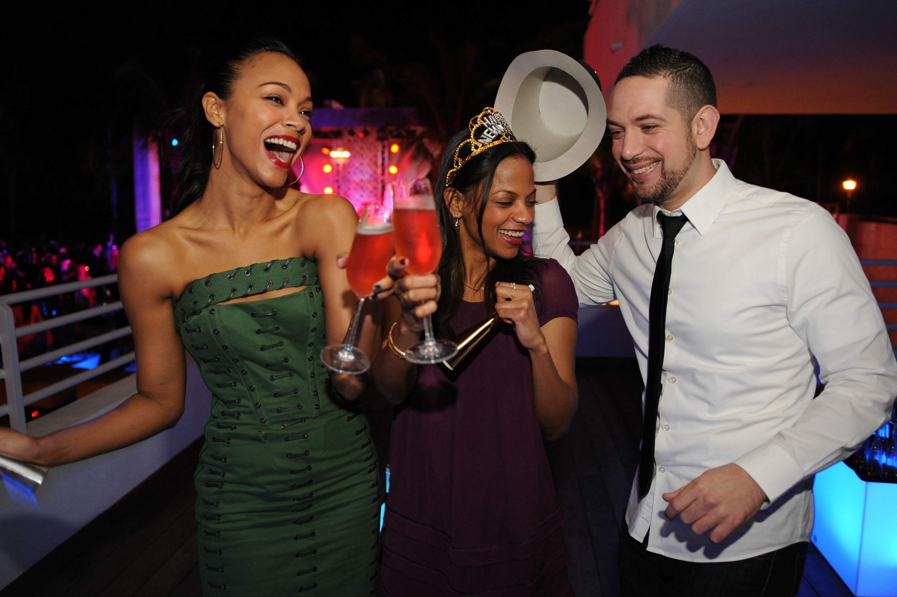 Zoe Saldana Hosts a New Year's Eve bash at James Royal Palm Hotel in Miami Beach December 31-2012 
