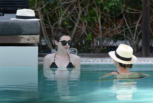 Anne Hathaway on a Beach in Miami 11 05 12 