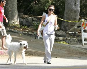 Olivia Wilde walking her dog in the Hollywood Hills on June 24, 2011