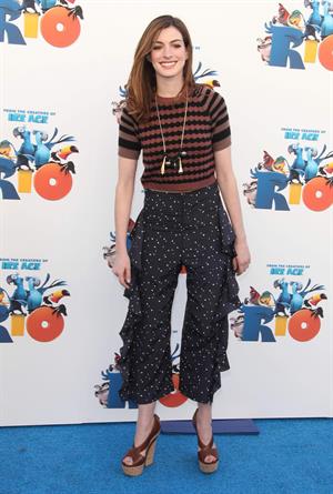 Anne Hathaway 20th Century Fox press day for Rio at Zanuck Theater January 28, 2011 