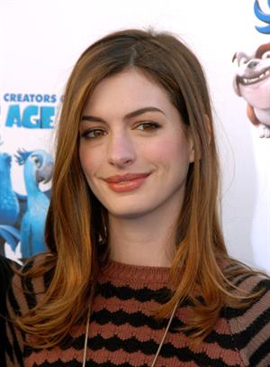 Anne Hathaway 20th Century Fox press day for Rio at Zanuck Theater January 28, 2011 