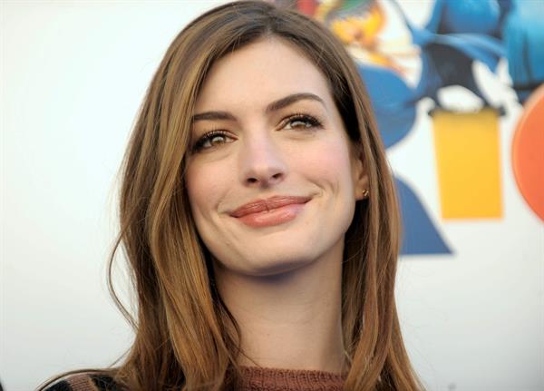 Anne Hathaway 20th Century Fox press day for Rio at Zanuck Theater January 28, 2011 