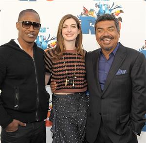 Anne Hathaway 20th Century Fox press day for Rio at Zanuck Theater January 28, 2011 