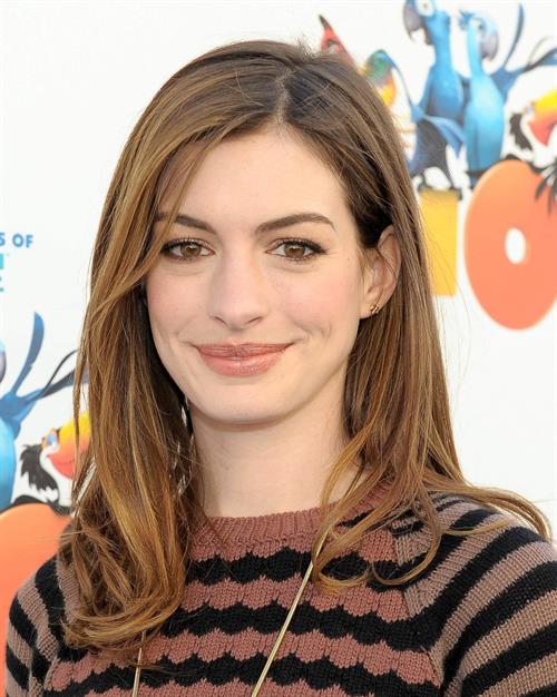 Anne Hathaway 20th Century Fox press day for Rio at Zanuck Theater January 28, 2011 
