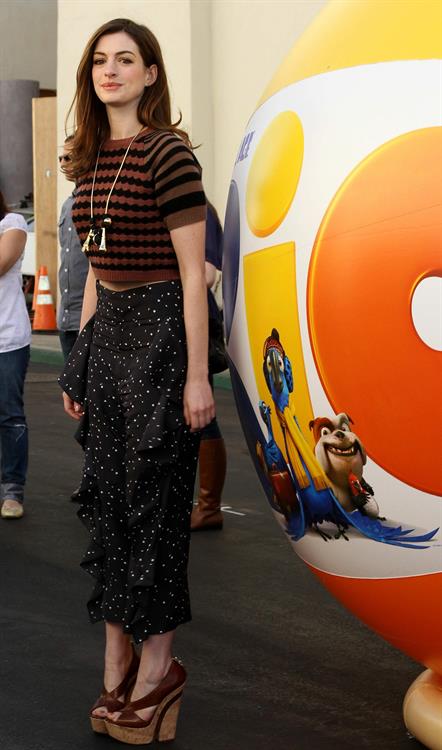 Anne Hathaway 20th Century Fox press day for Rio at Zanuck Theater January 28, 2011 