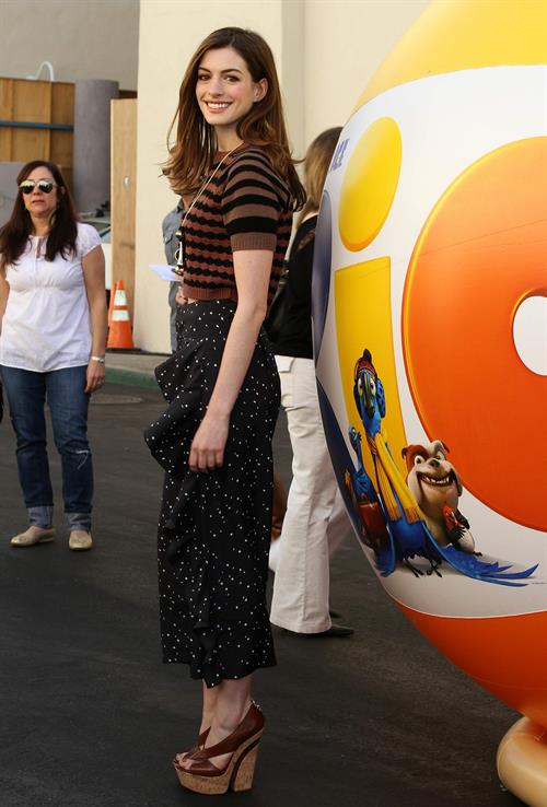 Anne Hathaway 20th Century Fox press day for Rio at Zanuck Theater January 28, 2011 