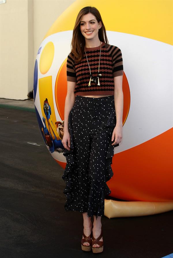 Anne Hathaway 20th Century Fox press day for Rio at Zanuck Theater January 28, 2011 