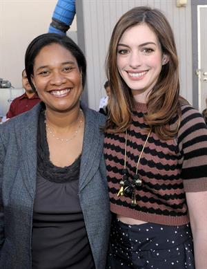 Anne Hathaway 20th Century Fox press day for Rio at Zanuck Theater January 28, 2011 