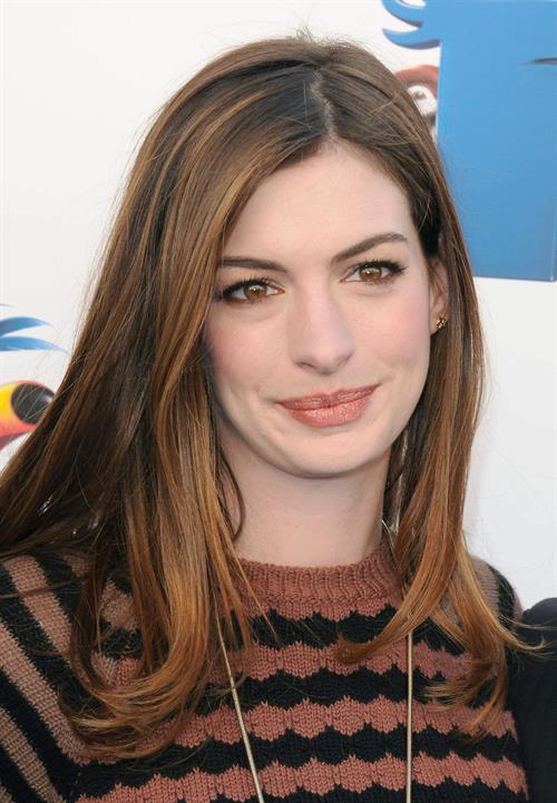 Anne Hathaway 20th Century Fox press day for Rio at Zanuck Theater January 28, 2011 
