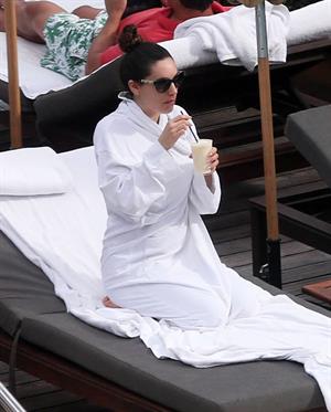 Kelly Brook bikini candids by the pool in Miami 2/1/13 