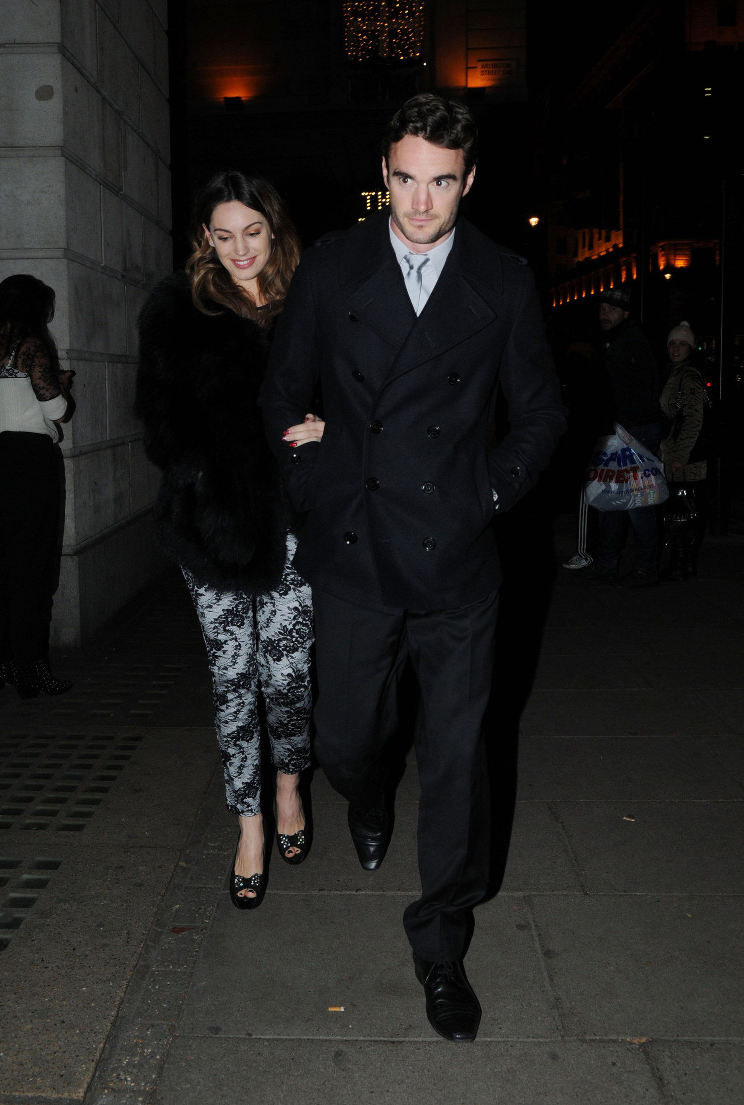 Kelly Brook birthday dinner with Thom Evans at The Wolseley restaurant London November 23, 2012 