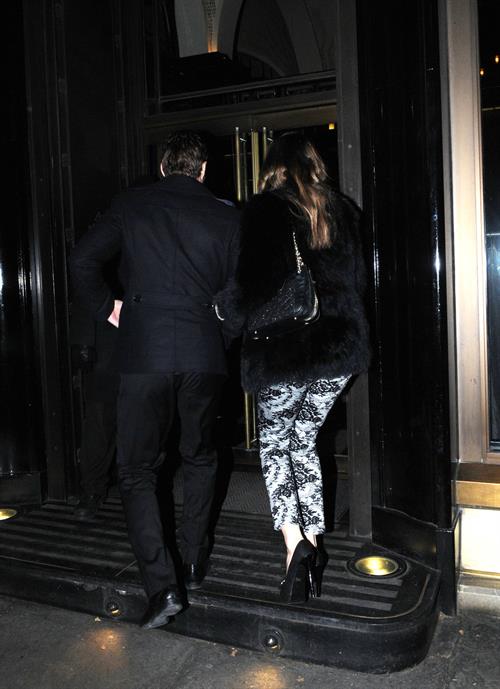 Kelly Brook birthday dinner with Thom Evans at The Wolseley restaurant London November 23, 2012 