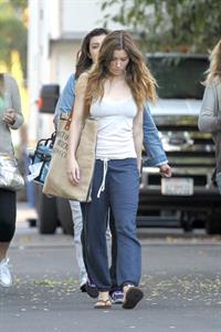 Jessica Biel – “Shiva and May” set candids, LA 10/17/13 