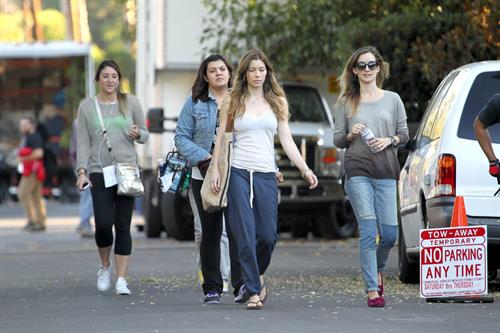 Jessica Biel – “Shiva and May” set candids, LA 10/17/13 