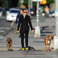 Jessica Biel Takes her two dogs for a long walk in SoHo (May 4, 2013) 