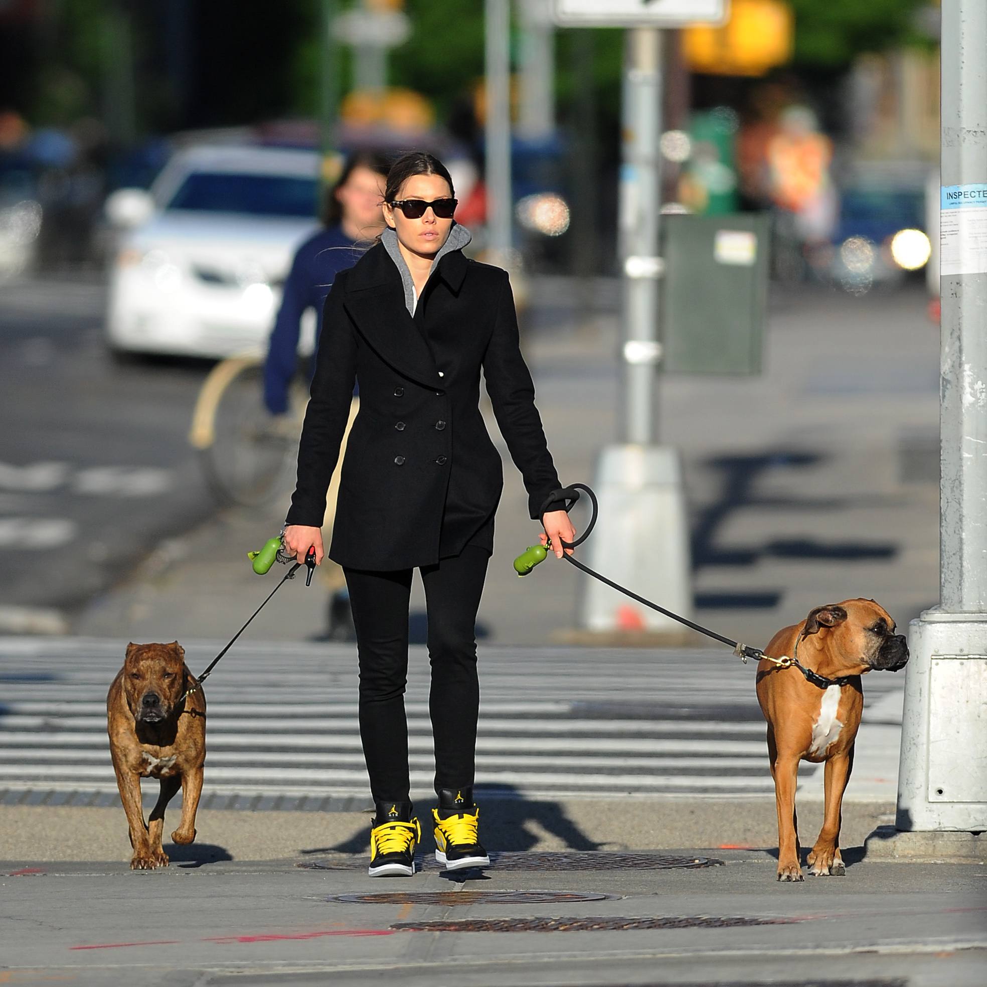 Jessica Biel Takes her two dogs for a long walk in SoHo (May 4, 2013) 