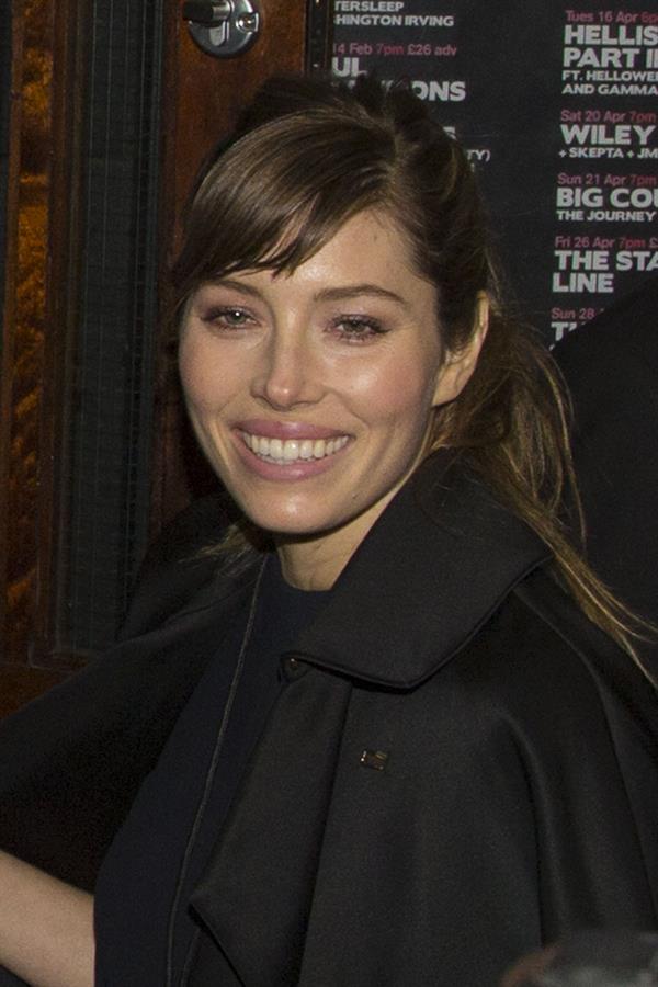 Jessica Biel arrives at the 2013 BRIT Awards After Party at The Arts Club in London on February 20, 2013