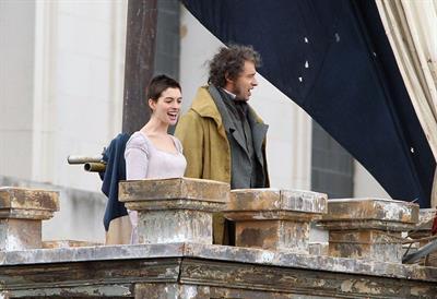 Anne Hathaway on the set of Les Miserables April 18, 2012