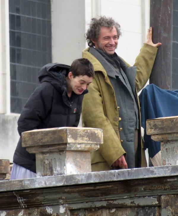 Anne Hathaway on the set of Les Miserables April 18, 2012
