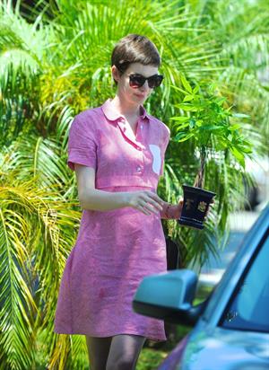 Anne Hathaway out about in Hollywood July 22, 2012 