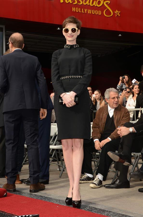 Anne Hathaway attends the Hugh Jackman Hollywood Walk Of Fame Ceremony in Hollywood December 13-2012 