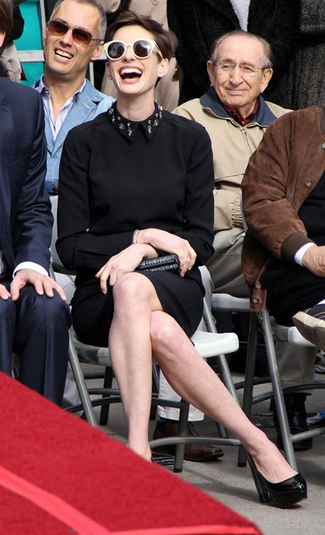 Anne Hathaway attends the Hugh Jackman Hollywood Walk Of Fame Ceremony in Hollywood December 13-2012 
