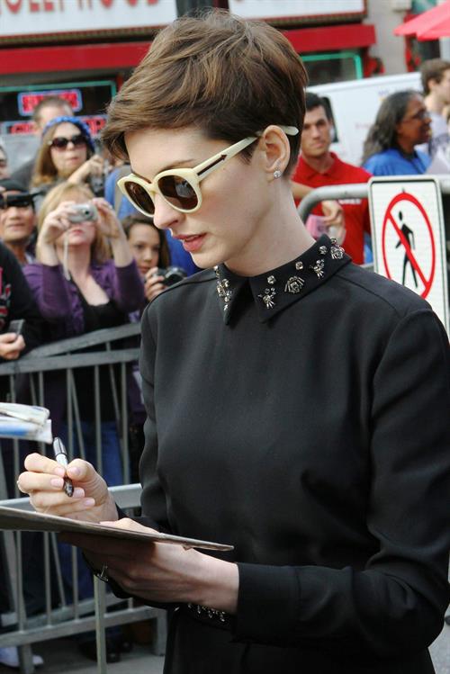 Anne Hathaway attends the Hugh Jackman Hollywood Walk Of Fame Ceremony in Hollywood December 13-2012 