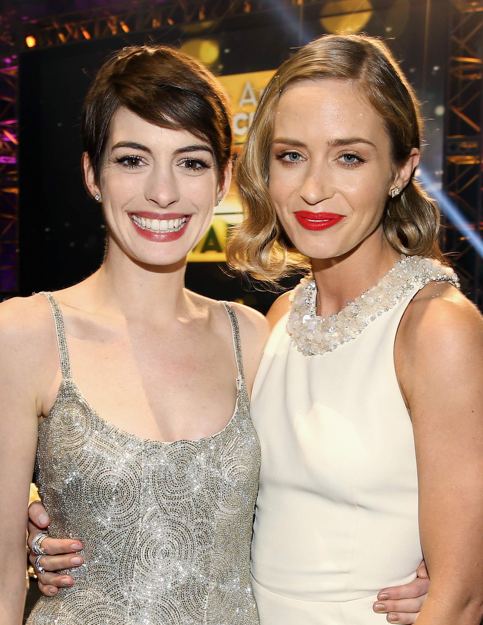 Anne Hathaway attends the Critics' Choice Movie Awards 2013 with Skinnygirl Cocktails at Barkar Hangar