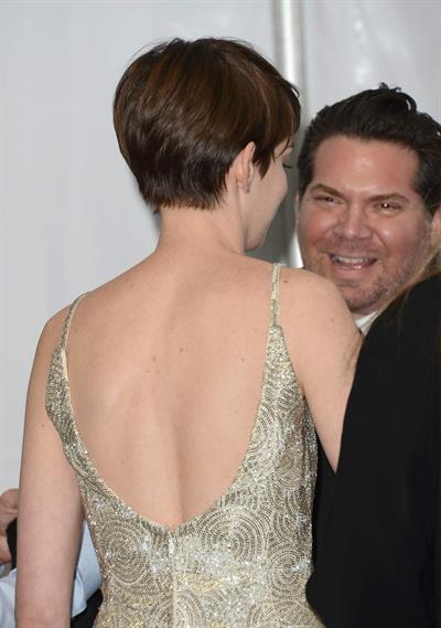 Anne Hathaway attends the Critics' Choice Movie Awards 2013 with Skinnygirl Cocktails at Barkar Hangar