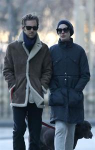 Anne Hathaway - out for a walk in NYC 1/8/13  