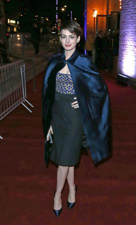 After the Les Miserables premiere, Anne Hathaway at the after-party for the movie at The Roundhouse in Camden, London UK.