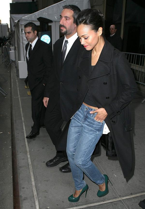 Zoe Saldana leaving the Calvin Klein fashion show - February 17, 2011 