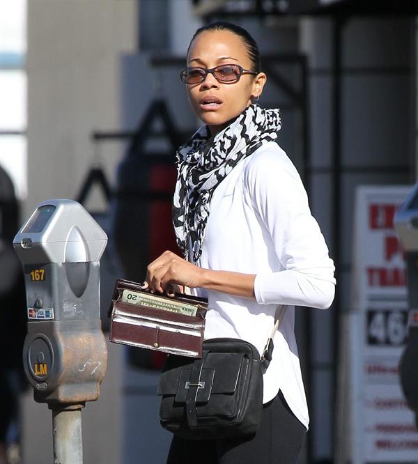 Zoe Saldana out in Beverly Hills, Los Angeles January 3-2012 