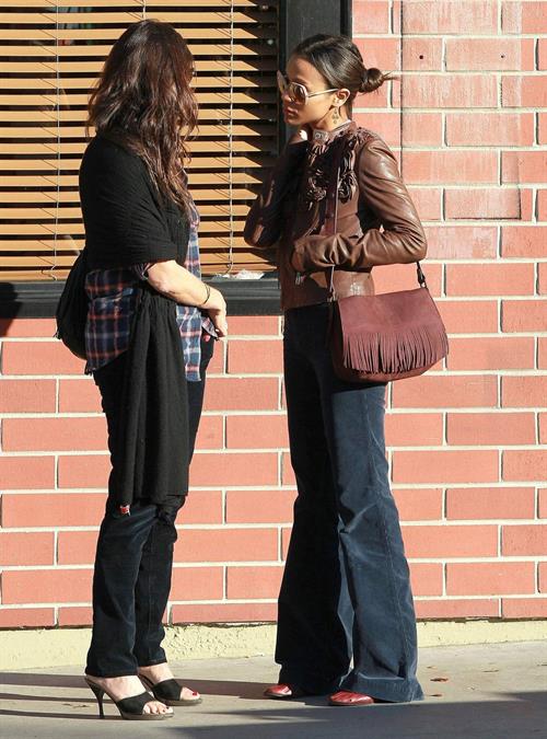 Zoe Saldana after lunch at Good Earth in Studio City December 22, 2011 
