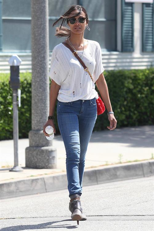 Zoe Saldana Stops By a Law Office in Beverly Hills on May 11, 2011 