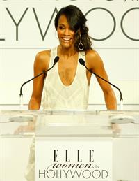 Zoe Saldana arrives for ELLE Magazine 16th Annual Women in Hollywood Tribute Oct 19, 2009  